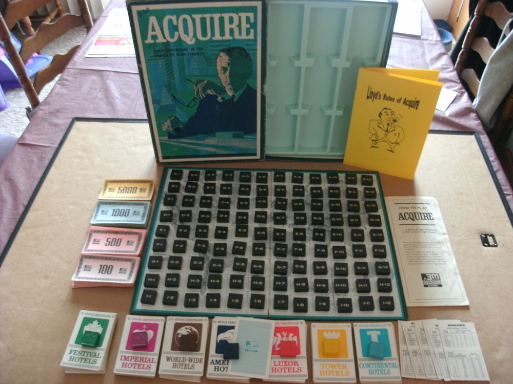 (image for) 1963 World Map ACQUIRE Game with Lloyd's Rules of ACQUIRE