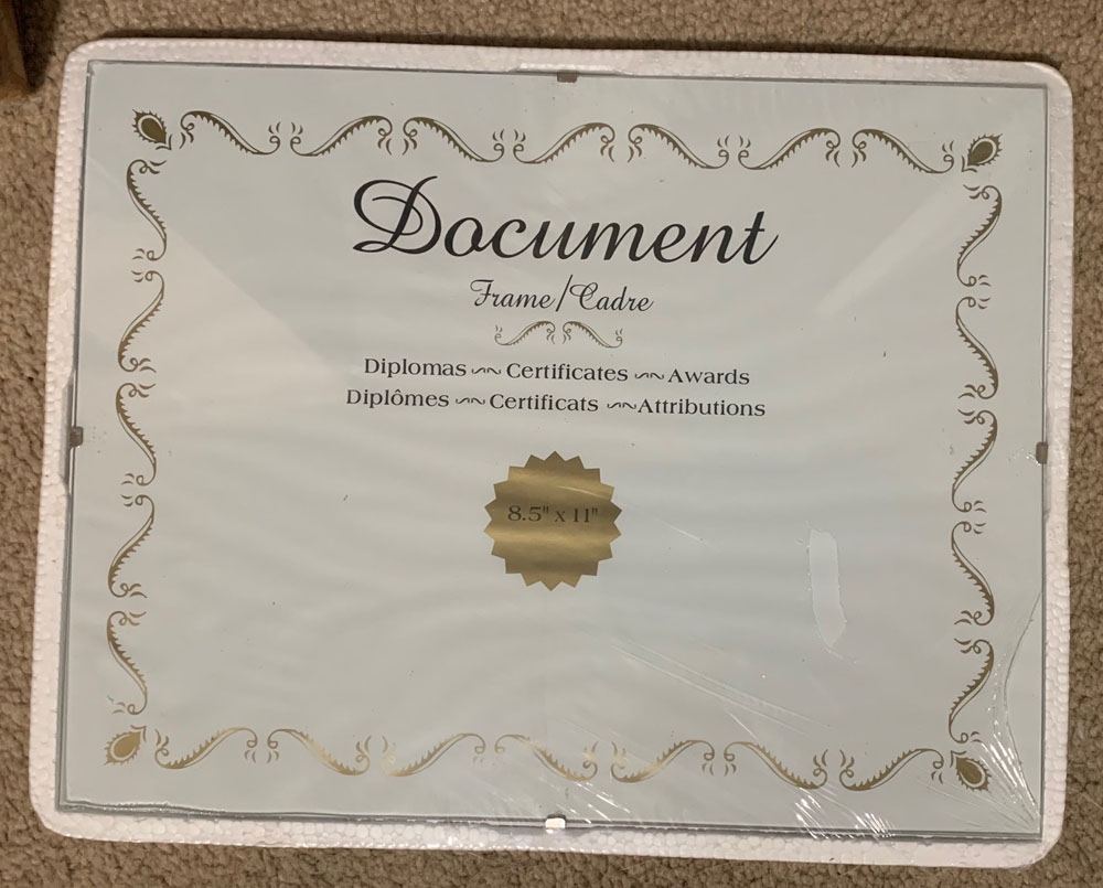 8.5 x 11 clip Frame